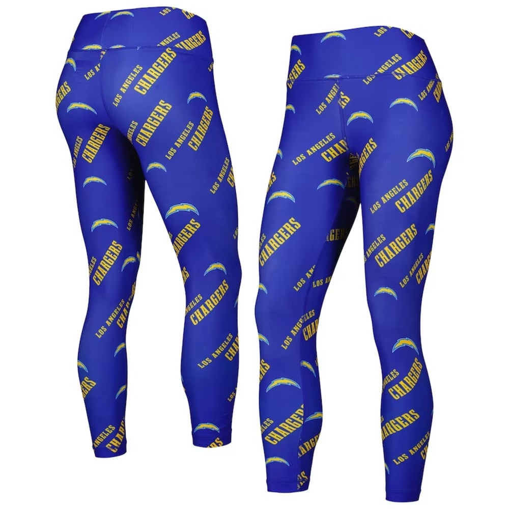 NWT NFL Team Apparel Women's Los Angeles Chargers Allover Print Leggings - L